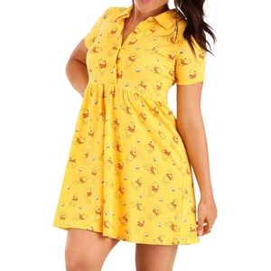 NWT Cakeworthy Disney Winnie the Pooh Yellow Button-up Dress